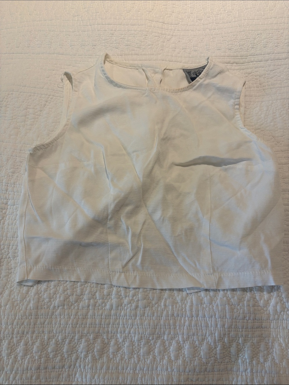 Sleeveless White Crop Top